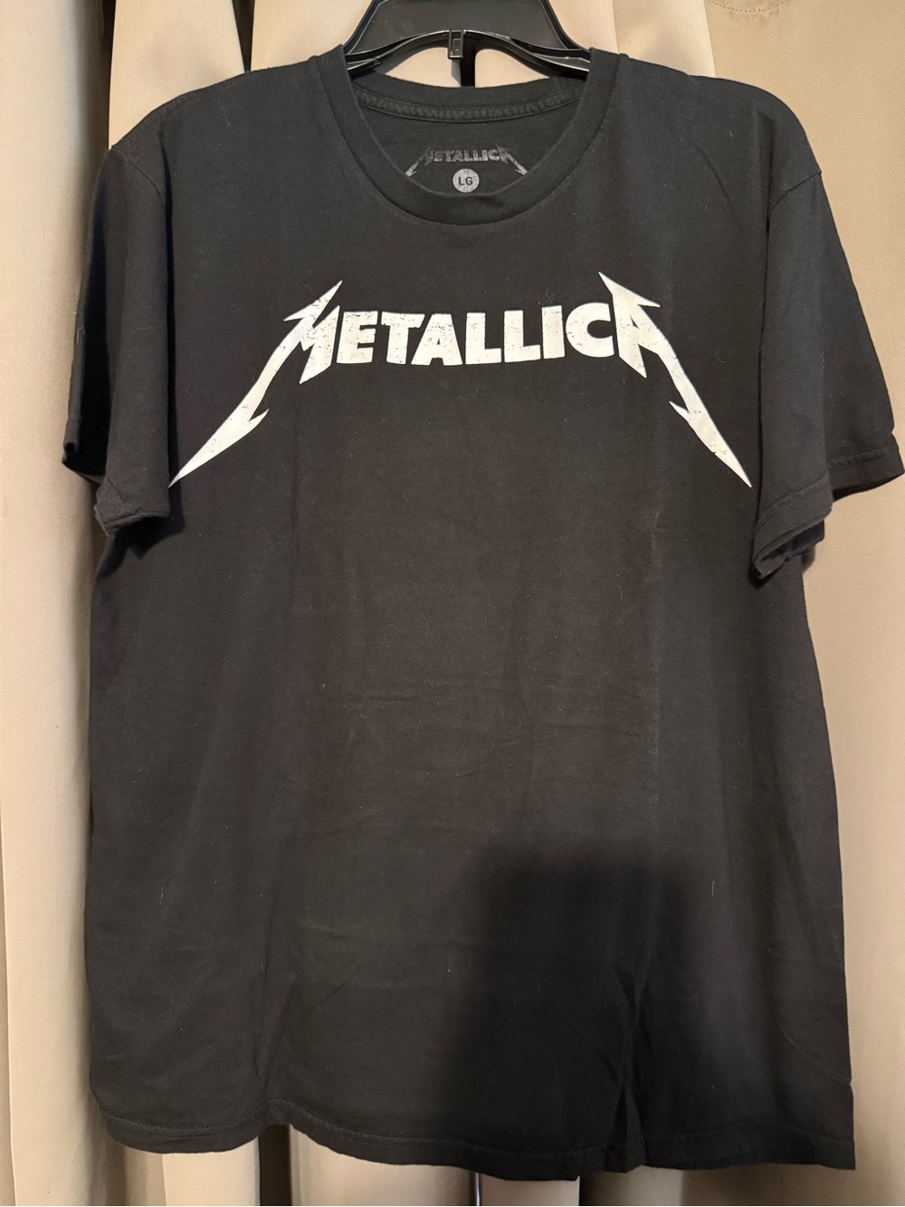 LG Black Tee with White Metallica Logo